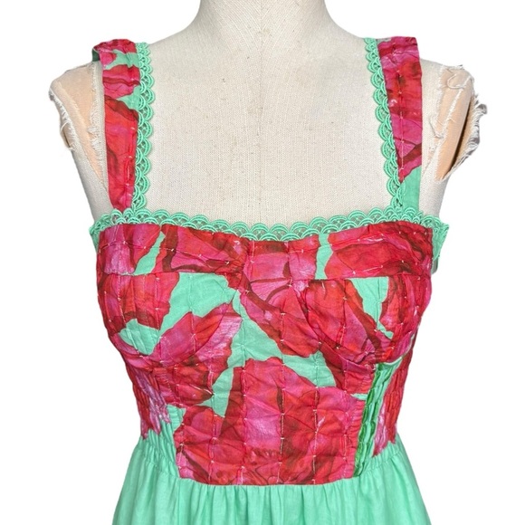 Charo Ruiz Ibiza Crissy Long Dress in Green Blossom XS - Picture 4 of 12